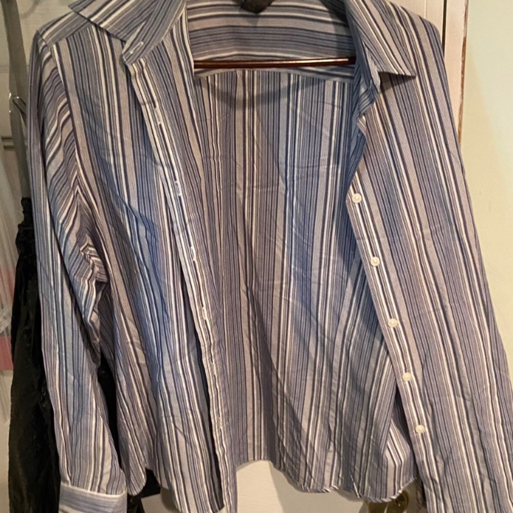Button down stripped long sleeve